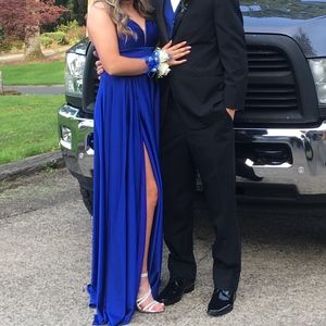 Satin Blue formal prom dress SIZE 6